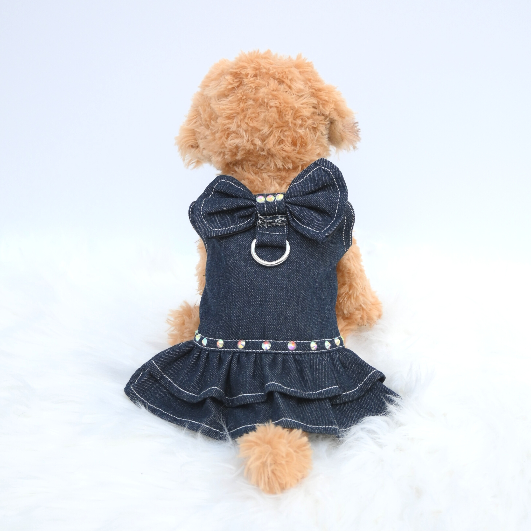 dog denim dress Dog Summer Denim Dress Pet Outfit -Langerland LANGERLAND