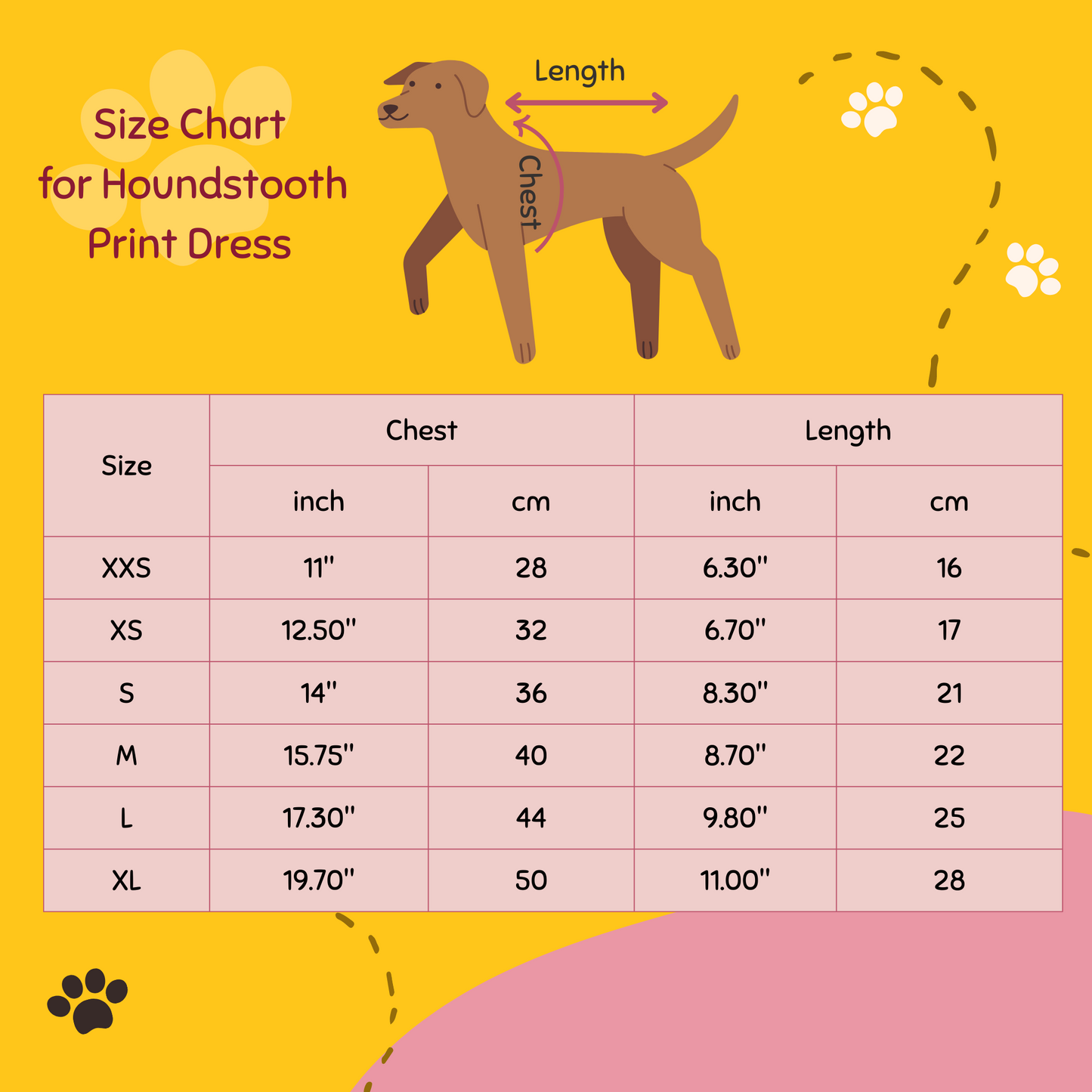 Houndstooth Print Dress with Leash Set