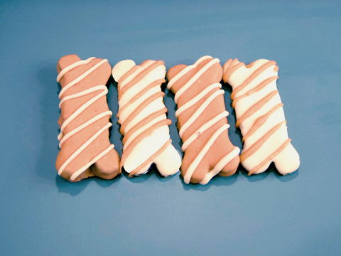 Bone Shape Dipped Peanut Butter with Yogurt Coating